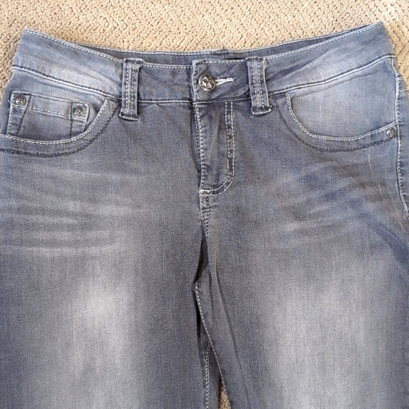 Lee Platinum Label Grey Gray Jeans Mid Rise Straight Leg Selvedge Denim - Size 6 - Picture 5 of 11